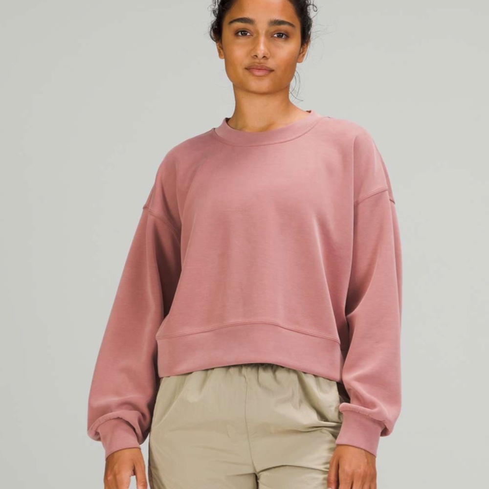 Lululemon Spiced Chai Perfectly Oversize Cropped Crew Sweater, Size 10-12?